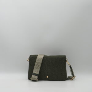 BORBONESE BORSA CON PORTATELEFONO E PORTACARTE IN TESSUTO VERDE