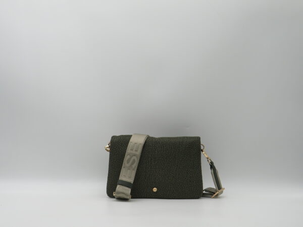 BORBONESE BORSA CON PORTATELEFONO E PORTACARTE IN TESSUTO VERDE