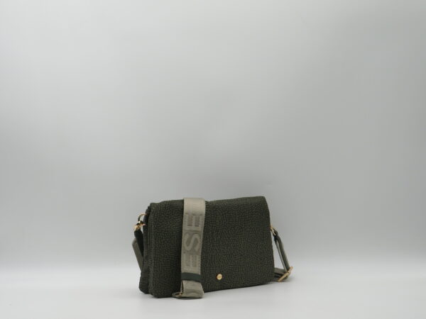BORBONESE BORSA CON PORTATELEFONO E PORTACARTE IN TESSUTO VERDE - immagine 2