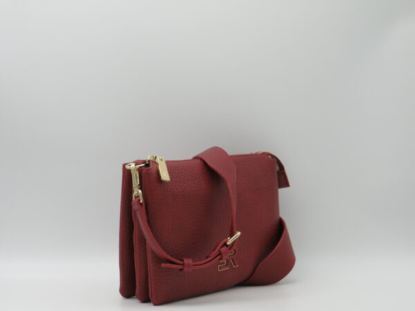 ERMANNO FIRENZE TRACOLLA 3 SOFFIETTI ECOPELLE BORDEAUX - immagine 2