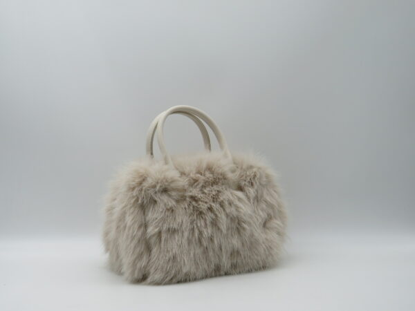 M-BRC BORSA PICCOLA A MANO ECOPELLICCIA BEIGE - immagine 2
