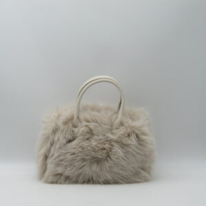 M-BRC BORSA PICCOLA A MANO ECOPELLICCIA BEIGE