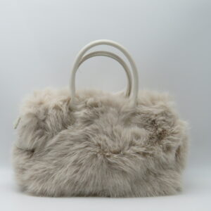 M-BRC BORSA MEDIA MANO/TRACOLLA ECO PELLICCIA BEIGE