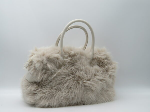 M-BRC BORSA MEDIA MANO/TRACOLLA ECO PELLICCIA BEIGE - immagine 2