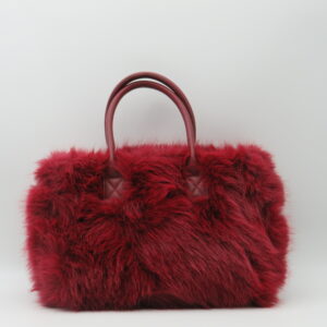 M-BRC BORSA MEDIA MANO/TRACOLLA ECO PELLICCIA BORDEAUX