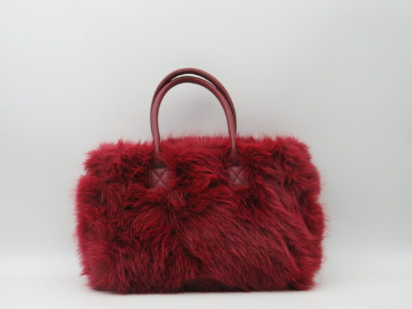 M-BRC BORSA MEDIA MANO/TRACOLLA ECO PELLICCIA BORDEAUX