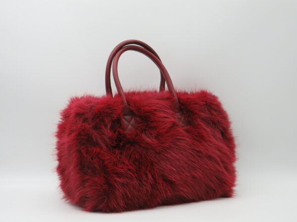 M-BRC BORSA MEDIA MANO/TRACOLLA ECO PELLICCIA BORDEAUX - immagine 2