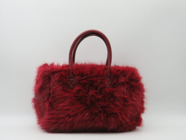 M-BRC BORSA MEDIA MANO/TRACOLLA ECO PELLICCIA BORDEAUX - immagine 3