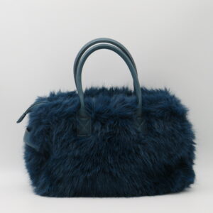 M-BRC BORSA MEDIA MANO/TRACOLLA ECO PELLICCIA BLU