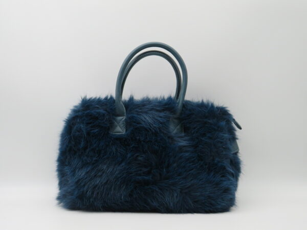 M-BRC BORSA MEDIA MANO/TRACOLLA ECO PELLICCIA BLU - immagine 3