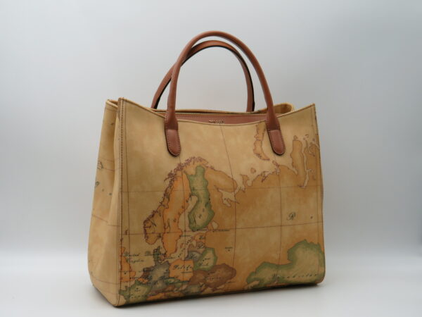 ALVIERO MARTINI 1'CLASSE BORSA MANO/TRACOLLA GEO CLASSIC E PELLE CUOIO - immagine 2