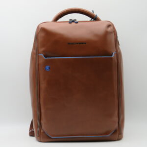 PIQUADRO ZAINO GRANDE PORTAPC DOPPIA ZIP BLUESQUARE CUOIO