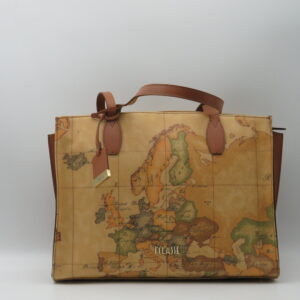 ALVIERO MARTINI 1'CLASSE SHOPPING GRANDE GEO CLASSIC+PELLE CUOIO