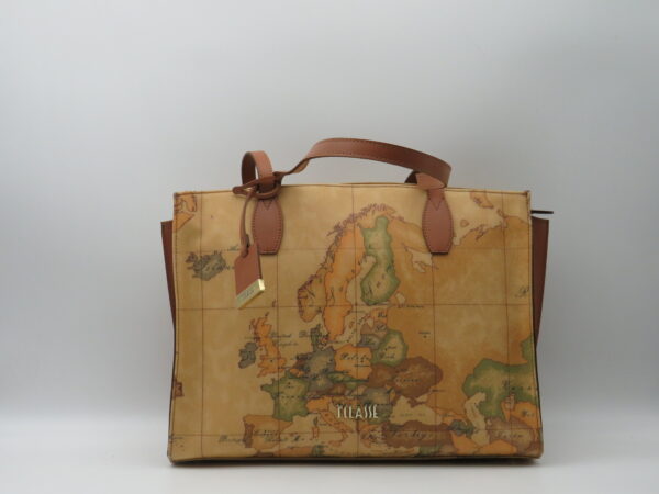 ALVIERO MARTINI 1'CLASSE SHOPPING GRANDE GEO CLASSIC+PELLE CUOIO