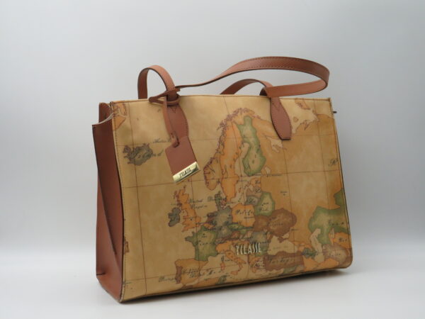 ALVIERO MARTINI 1'CLASSE SHOPPING GRANDE GEO CLASSIC+PELLE CUOIO - immagine 2