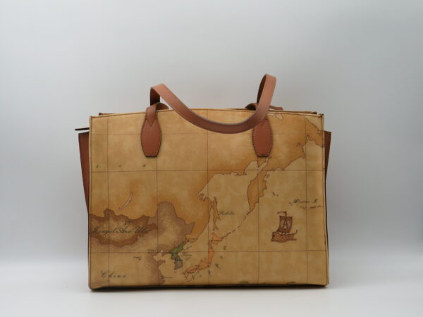 ALVIERO MARTINI 1'CLASSE SHOPPING GRANDE GEO CLASSIC+PELLE CUOIO - immagine 3