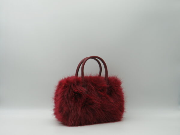 M-BRC MASSIMO BRACCIALINI BORSA PICCOLA MANO/TRACOLLA ECO PELLICCIA BORDEAUX - immagine 2