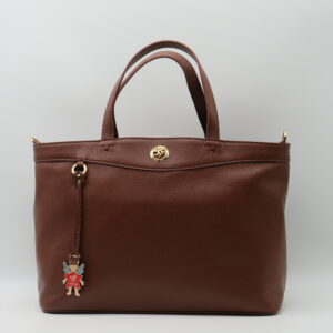 PIERO GUIDI BORSA GRANDE A MANO CON TRACOLLA PELLE MARTELLATA MARRONE