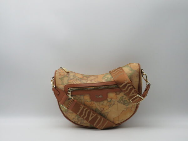 ALVIERO MARTINI 1'CLASSE TRACOLLA STONDATA PICCOLA ZIP FRONTALE GEO CLASSIC
