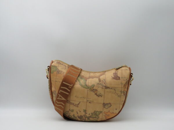 ALVIERO MARTINI 1'CLASSE TRACOLLA STONDATA PICCOLA ZIP FRONTALE GEO CLASSIC - immagine 3