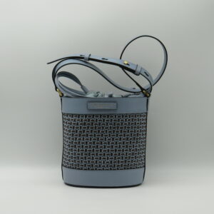 THE BRIDGE SECCHIELLO MEDIO INTRECCIATO IN PELLE CELESTE