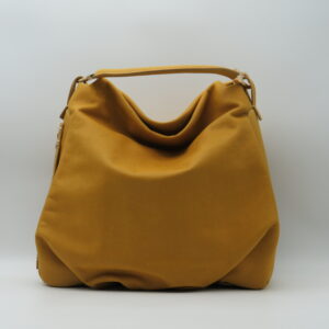 BORBONESE SOTTOBRACCIO GRANDE LINEA IDENTITY PELLE MARTELLATA GIALLO ZAFFERANO