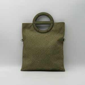 BORBONESE BORSA MANO/TRACOLLA JET VERDE OLIVA+BORCHIE