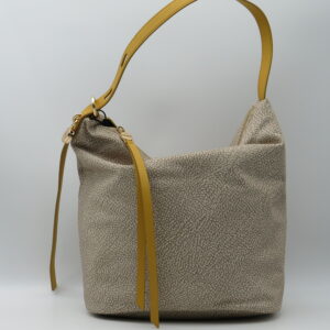 BORBONESE SOTTOBRACCIO JET SABBIA+PELLE GIALLO ZAFFERANO