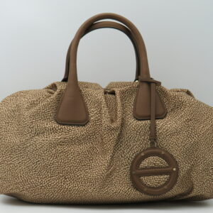 BORBONESE BAULETTO GRANDE ARRICCIATO CIONDOLO CON SPECCHIETTO NOCCIOLA