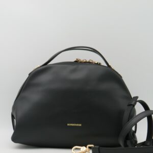 BORBONESE SEXY BAG MEDIA A MANO CON TRACOLLA IN PELLE NERA