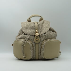 BORBONESE ZAINO GRANDE CON TASCHE JET SABBIA