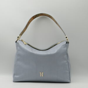 ALVIERO MARTINI 1'CLASSE SOTTOBRACCIO IN PELLE STAMPA ANGUILLA CELESTE