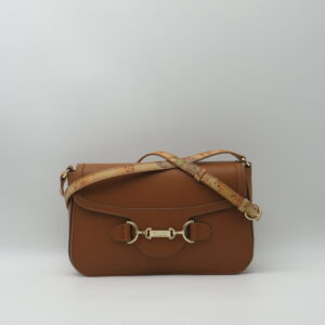 ALVIERO MARTINI 1'CLASSE TRACOLLA MEDIA CON PATTA IN PELLE MARTELLATA MARRONE TABACCO