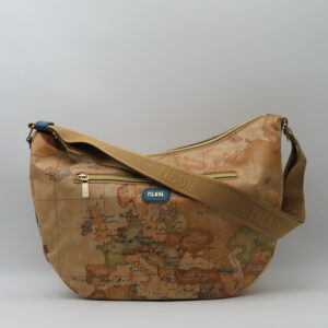 ALVIERO MARTINI 1'CLASSE MEZZALUNA MEDIA GEO GOMMATO + PELLE BLU PACIFICO