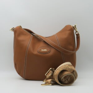 ALVIERO MARTINI 1 CLASSE BORSA MEDIA PELLE MARTELLATA MARRONE