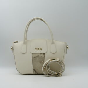 ALVIERO MARTINI 1'CLASSE BORSA PICCOLA A MANO/TRACOLLA BIANCO AVORIO+GEO RAFFIA