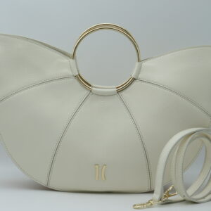ALVIERO MARTINI 1'CLASSE BORSA FARFALLA MANO/TRACOLLA IN PELLE BIANCA AVORIO+GEO