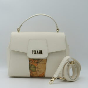 ALVIERO MARTINI 1'CLASSE BORSA PICCOLA MANO/TRACOLLA CON PATTA BIANCO AVORIO+GEO