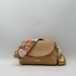 GIANNI CHIARINI TRACOLLA PICCOLA CON PATTA STONDATA IN PELLE CAMMELLO