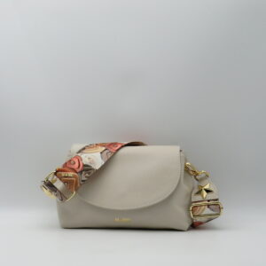 M-BRC MASSIMO BRACCIALINI TRACOLLA PICCOLA CON PATTA STONDATA IN PELLE AVORIO