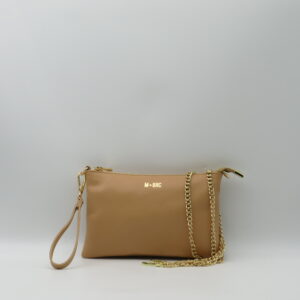 M-BRC MASSIMO BRACCIALINI POLSIERA PIATTA CON TRACOLLA IN PELLE CAMMELLO