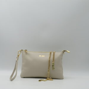 M-BRC MASSIMO BRACCIALINI POLSIERA PIATTA CON TRACOLLA IN PELLE AVORIO