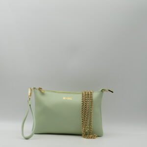 M-BRC MASSIMO BRACCIALINI POLSIERA PIATTA CON TRACOLLA IN PELLE VERDE ACQUA