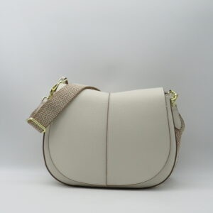 GIANNI CHIARINI HELENA GRANDE IN PELLE MARTELLATA BIANCO MARMO