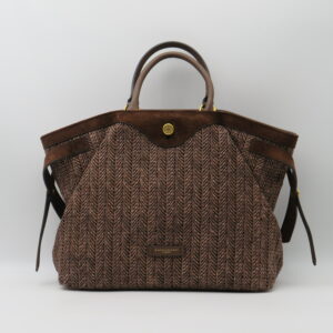 GIANNI CHIARINI BORSA GRANDE A MANO CON TRACOLLA CAMOSCIO CIOCCOLATO + PAGLIA