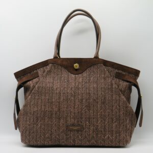 GIANNI CHIARINI SHOPPING GRANDE PAGLIA E CAMOSCIO CIOCCOLATO