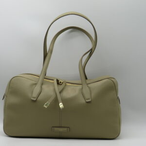 GIANNI CHIARINI BAULETTO GRANDE PELLE MARTELLATA VERDE SALICE