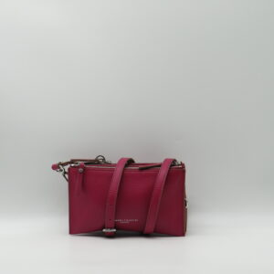GIANNI CHIARINI TRACOLLA PORTACARTE 3 ZIP IN PELLE FUXIA