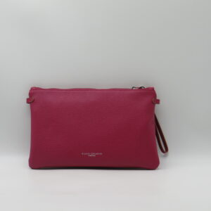 GIANNI CHIARINI POLSIERA PIATTA CON TRACOLLA PELLE FUXIA