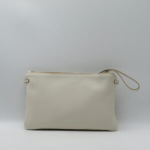 GIANNI CHIARINI POLSIERA CON TRACOLLA IN PELLE MARTELLATA BIANCO